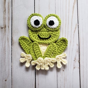 Lily the Frog Applique Single - Crochet Pattern - Digital Download