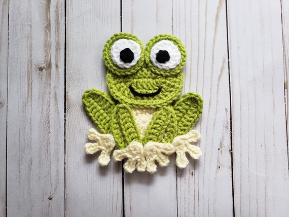Lily the Frog Applique Single - Crochet Pattern - Digital Download