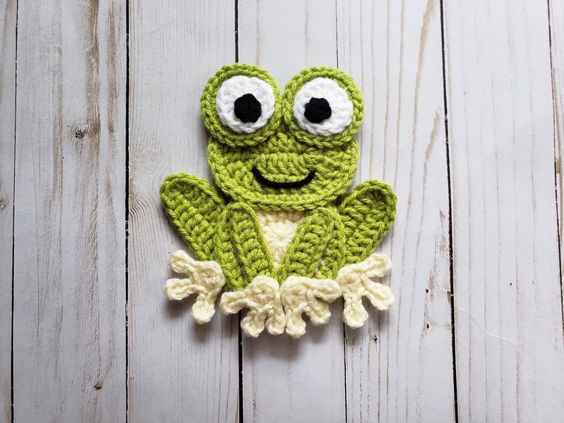 Lily the Frog Applikation Enkel - Virkmönster - Digital nedladdning bild 1