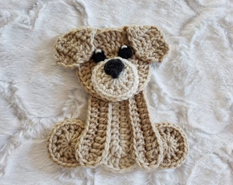 Sweet Puppy Applique - Alleen haakpatroon - Puppy - Gehaakt applique patroon