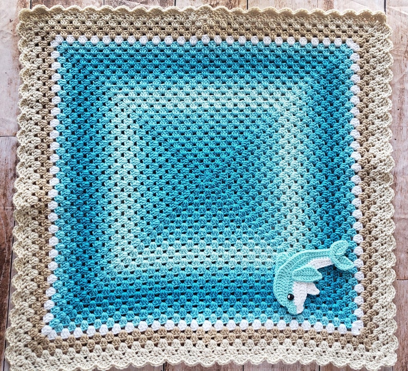 Handmade Dolphin Baby Blanket Crochet Baby Blanket Dolphin Etsy