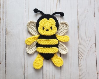 Bumbly the Bee Applique Pack- Crochet Pattern Only- Bumble Bee- Bee- Honey Bee- Baby Bee- Spring Bee- Crochet Applique Pattern