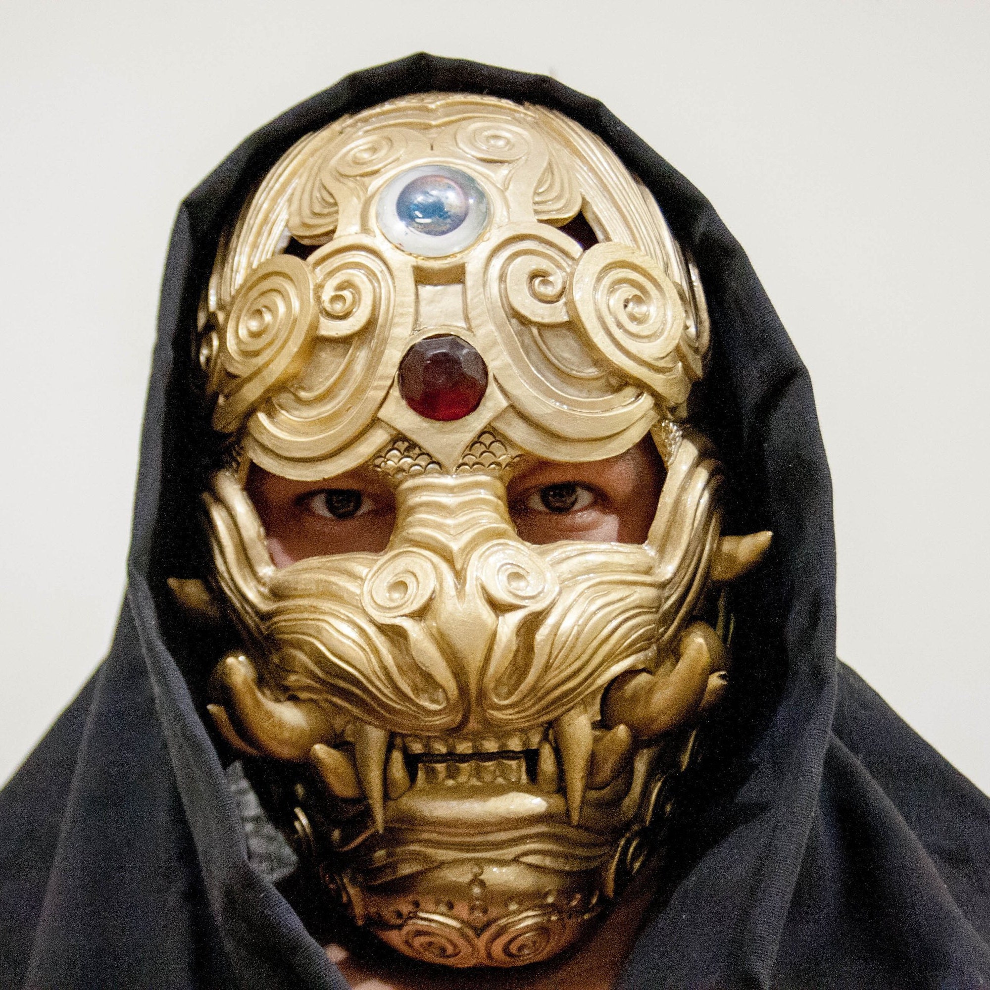 Mask Gold lion wind mask of a lion Samurai mask Samurai armor Cosplay kabuki japanese mask animal mask samurai dragon replica
