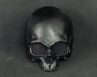 Människoskalle övre ansiktsmask, svart skelettmask utan käke, skogsritualhuvudbonad, bohemisk gotisk tribalmask, handgjord cosplay-rekvisita