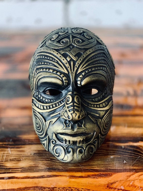 Maori Warrior Face Mask With Full Face Tattoo - Etsy Finland Maori Warrior Face Mask With Full Face Tattoo - Etsy Finland