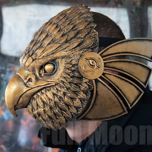 Mask of God RA Egyptian Falcon Head Horus Gold