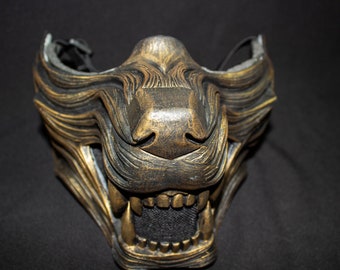 Wolf mask Wolf Oni berserk Menpo Mask Samurai fenrir
