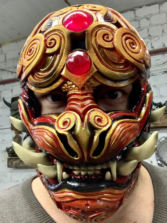 Bliv midtergang vejledning Mask the Lion of the Wind Mask of a Lion Samurai Mask Samurai - Etsy