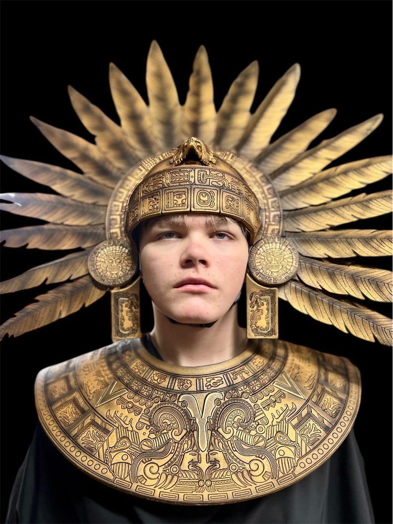 Aztec Serpent Mask, Mayan Warrior Priest Helmet for Cosplay ...