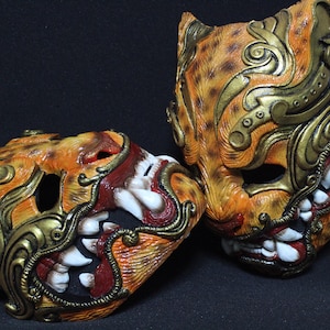 Mask Tiger samurai assassin.Kabuki samurai armor japanese mask cosplay  replica