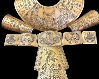 Anubis Mask Set - Egyptian God Cosplay - Realistic Jackal Head & Accessories - Ancient Egyptian Costume - Hand-Painted Anubis Sculpture