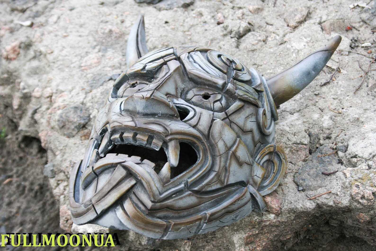 Japanische Hannya Maske Edge Hannya Maske Antiker Stein. - Etsy.de
