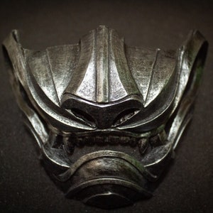 Silver Lion Oni Mask Half Face Samurai Armor - Etsy