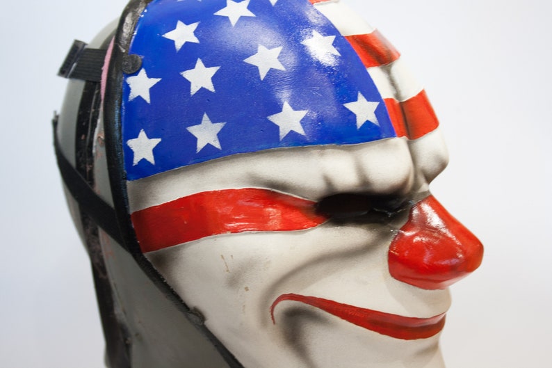 clown mask \u0420\u0435\u043f\u043b\u0438\u043a\u0430 Dallas mask Payday2 replica for gamer and cosplay festival