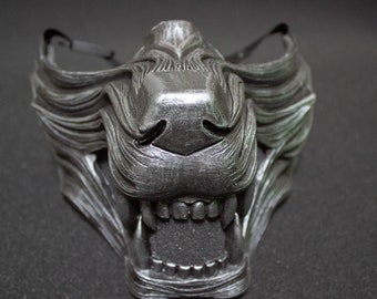Wolf mask Wolf Oni berserk Menpo Mask Samurai fenrir