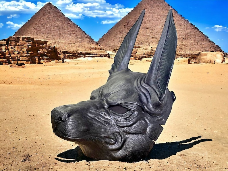 Anubis Full Face Mask, Egyptian God of Death Mask, Jackal Headpiece for ...