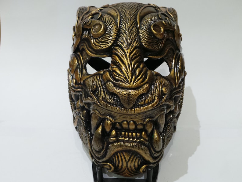 Mask Gold Tiger samurai assassin.Kabuki samurai armor japanese | Etsy