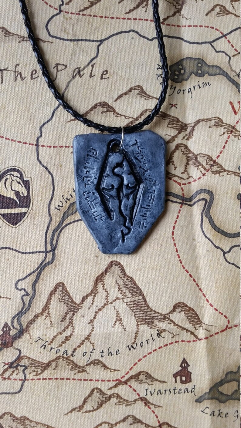 Amulet of Skyrim and Dovahzul Script Etsy