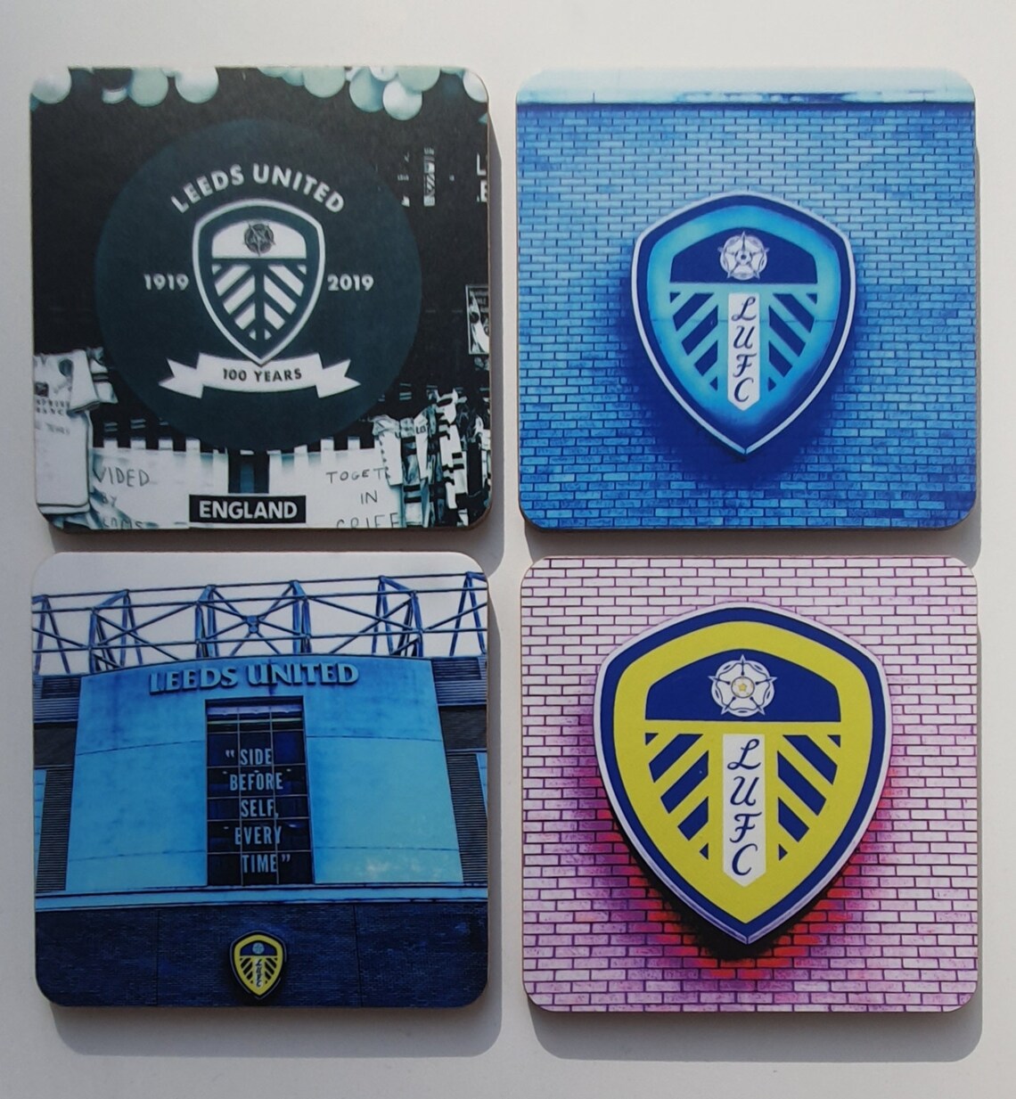 Leeds United coaster set / Gift for Leeds United fan / Gift Etsy