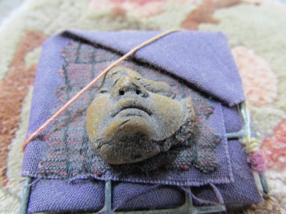 Laurie Mysterious Face Handcrafted Artist Brooch … - image 5