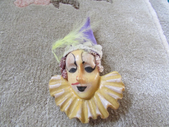 Laurie Vintage Plastic Painted and Decorated Clow… - image 1