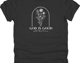 God is altijd goed met bloemen, uniseks 50/50 poly/katoen T-shirt