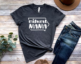 Midwest Mama T-shirt uniseks, Mama T-shirt Midwest Iowa