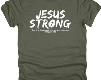 Jesus Strong-uniseks 50/50 poly/katoen T-shirt