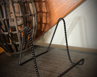 Displaystandaard | Ezel voor borden of kunst | Zwart gedraaide metalen standaard