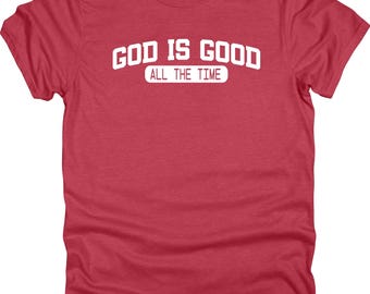God is Good blokletters, uniseks 50/50 poly/katoen T-shirt