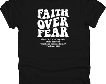 Faith Over Fear Psalm 50/50 poly/katoen T-shirt, uniseks