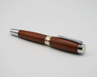 Handmade Wood Pen, Bubinga Wood, Wooden Pen, Rollerball Pen