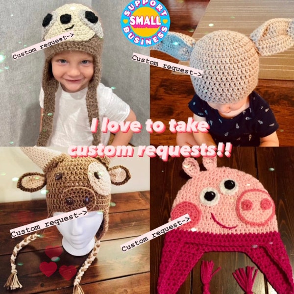 Infant, Toddler, Child, Youth, or Adult Crochet Hat Custom Request