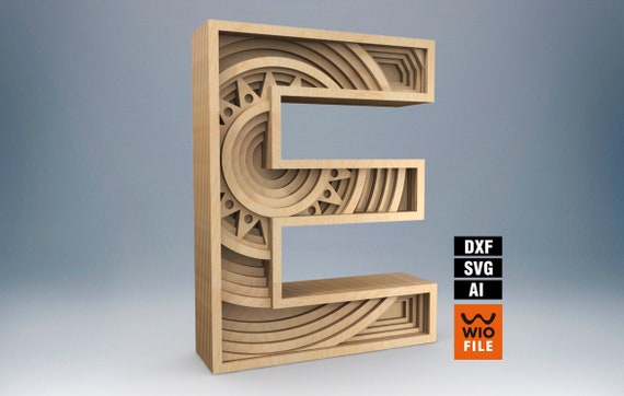 3d Letter Laser Cutting Files For E Letter Of Etsy 3d Letter Laser Cutting Files For E Letter Of Etsy