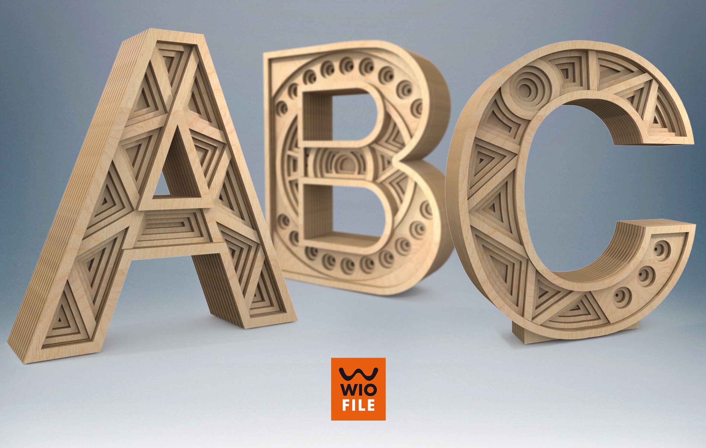 3D ALPHABET Laser cutting files for all letters of the Etsy.de