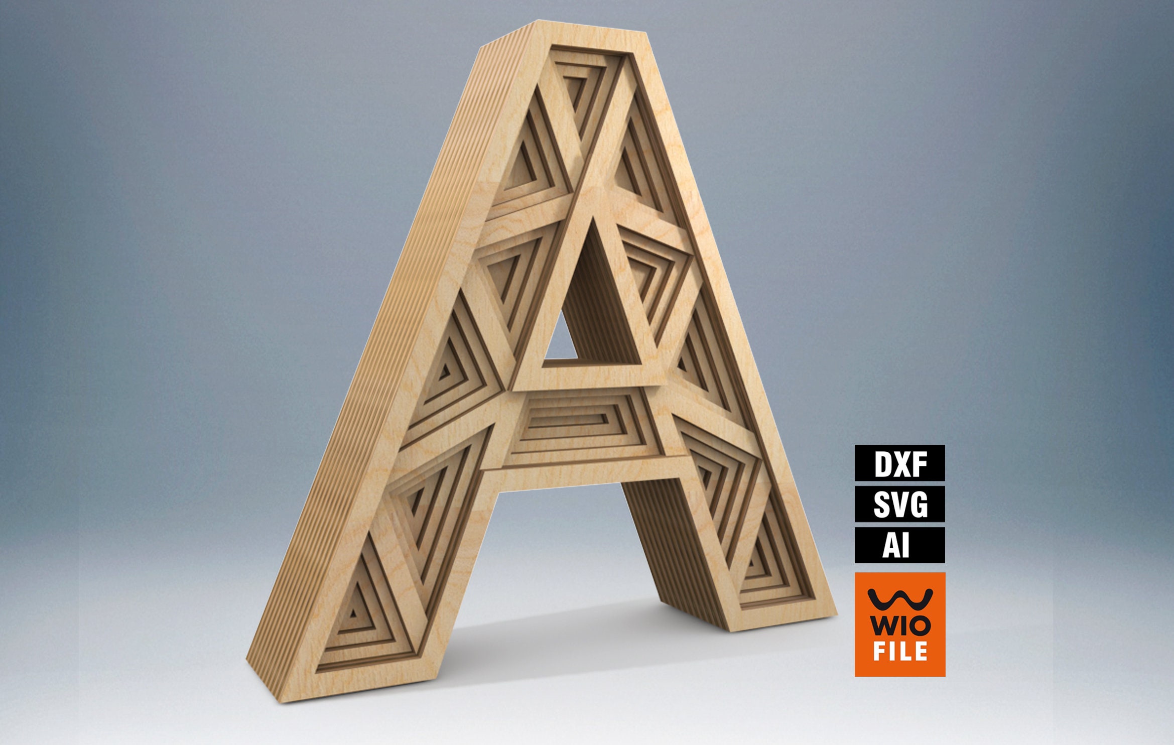 3D LETTER Laser cutting files for A letter of Etsy