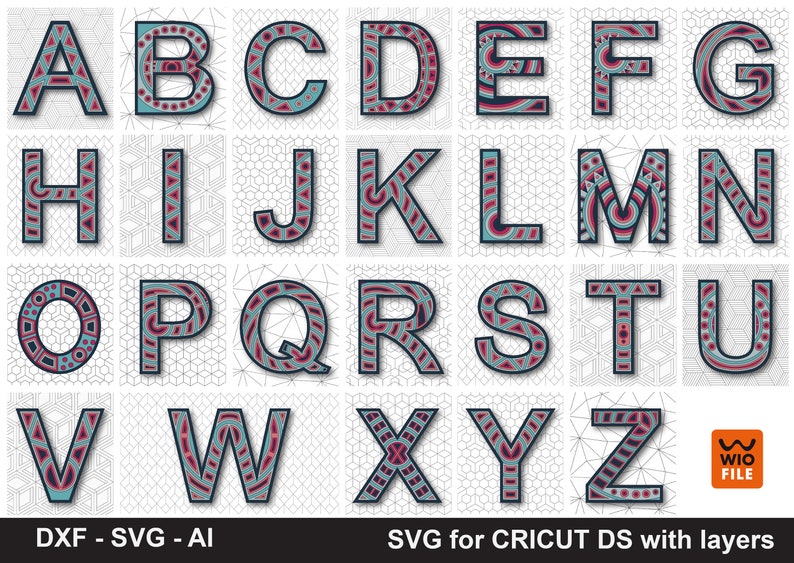 3d alphabet laser cutting files for all letters of the etsy