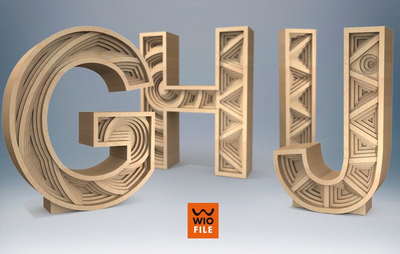 3D ALPHABET Laser cutting files for all letters of the Etsy Nederland