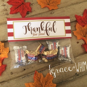 Thankful for you Thanksgiving treat bag topper {digital/printable file}