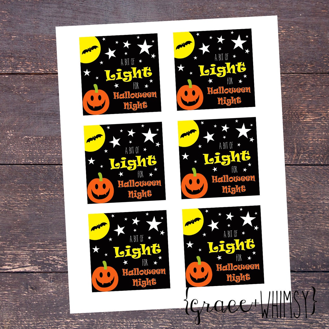 Glow Stick Halloween Tag printable - Etsy