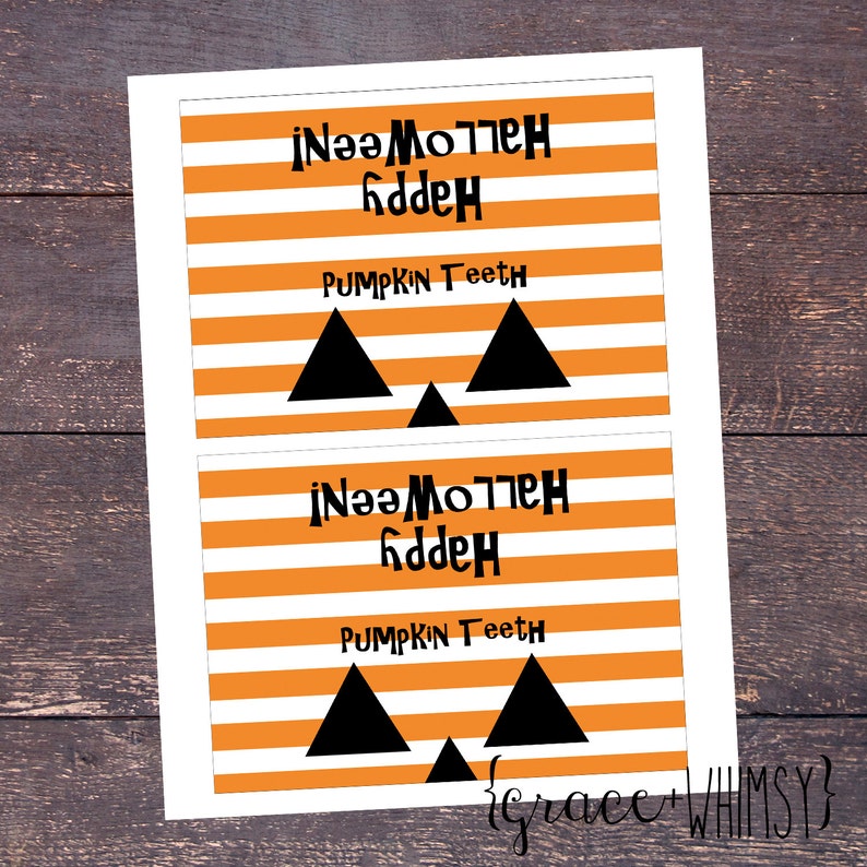 Pumpkin Teeth treat bag topper printable | Etsy