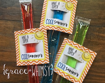 Ha en supersval sommar - etikett med frysta glassar (utskrivbar)