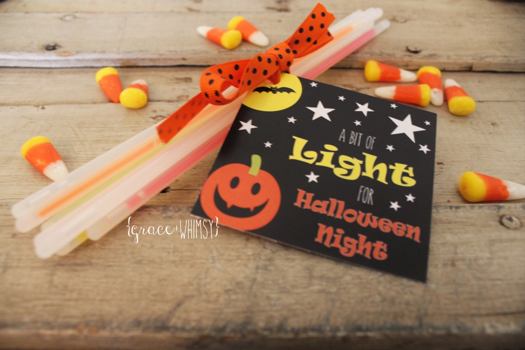 Glow Stick Halloween Tag printable - Etsy