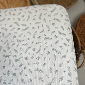 Muslin Material Green Vines