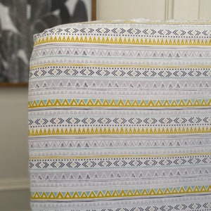 Geometric Yellow, White and  Grey Fitted Crib Sheet