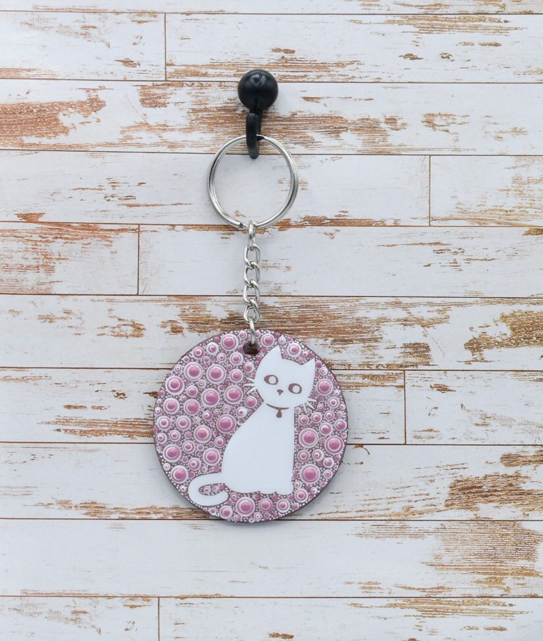 Blue - Dog - Katran Artwork Kantha Stitch Funky Keychain