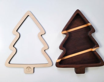 Christmas Tree Serving Tray ROUTER TEMPLATE | Plywood template for creating wooden holiday platter using a router