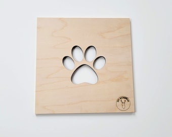 Pfotenabdruck Fräser Inlay Template | Sperrholzschablone zur Herstellung von Epoxyd- oder Holzintarsien mit einem Fräser und Führungsbuchsen-Inlay-Kit