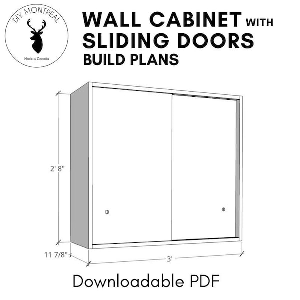 Wall Storage Cabinet With Sliding Doors | Build Plans | DIY Shop Storage | PDF Plans