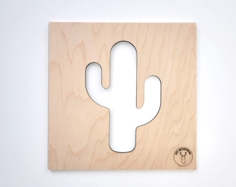 Kaktus Fräser Inlay Template | Sperrholzschablone zur Herstellung von Epoxyd- oder Holzintarsien mit einem Fräser und Führungsbuchsen-Inlay-Kit